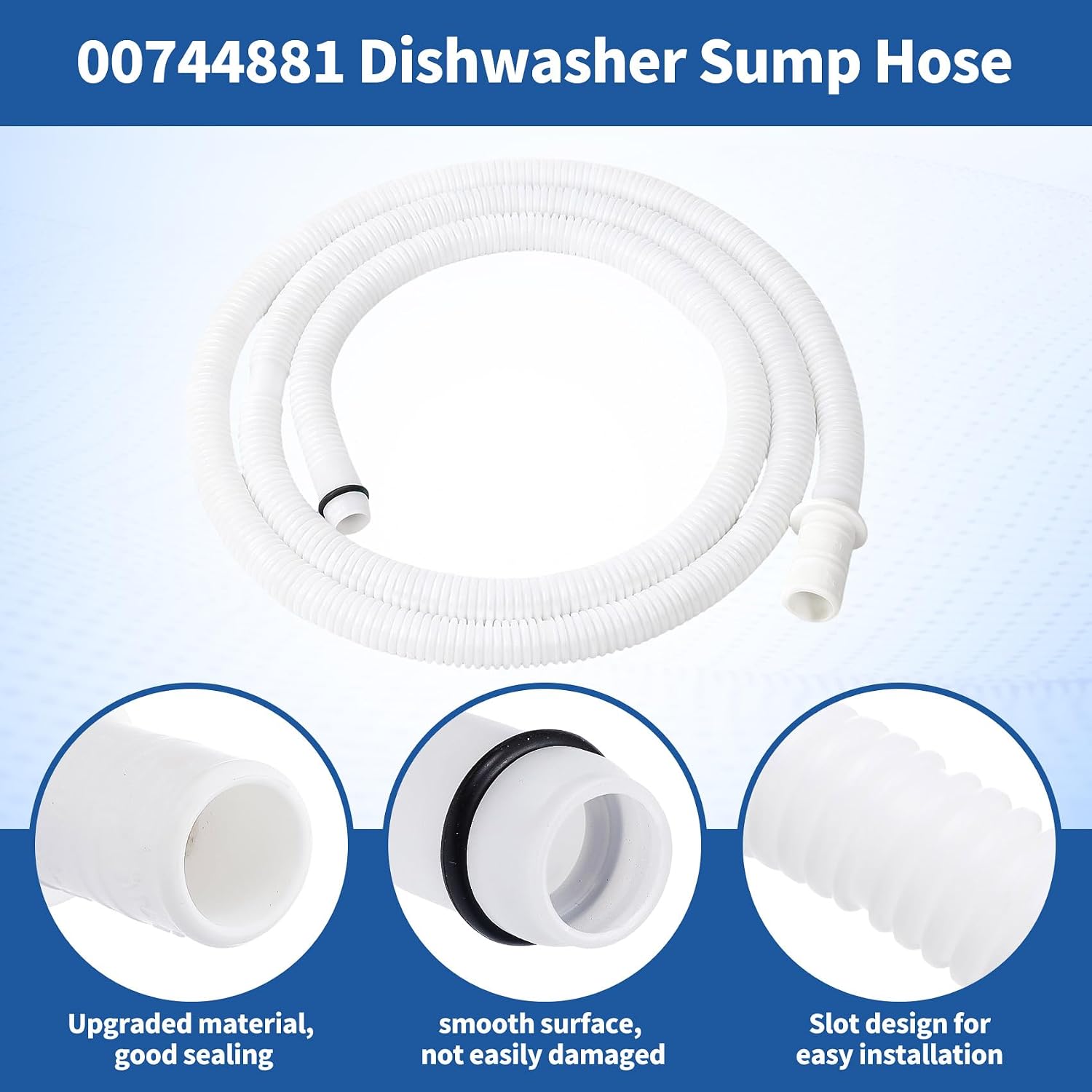 00744881 PS8737004 Compatible with Bosch Dishwasher Drain Hose, Replacement 3189138 AP5691300 Dishwasher Drain Hose Extension, Suitable for Dishwasher Drain Hose Repair.