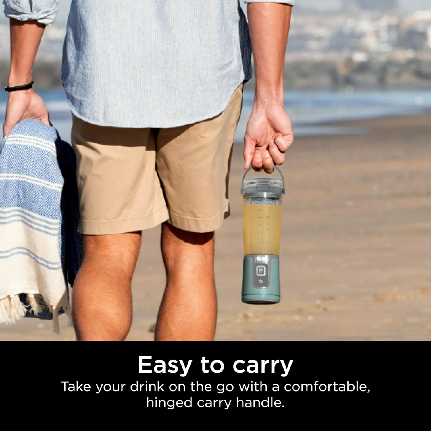 Ninja Blast 16 oz. Personal Portable Blender with Leak Proof Lid and Easy Sip Spout, Perfect for Smoothies, Cordless, USB-C Rechargeable, Dishwasher Safe Parts (Renewed) (Forest Green)