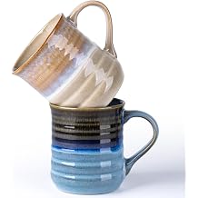 GBhome 18oz Large Coffee Mug Set of 2, Handmade Ceramic Coffee Mugs for Latte/Tea/Beer/Hot Cocoa, Dishwasher & Microwave Safe,Multi-Color