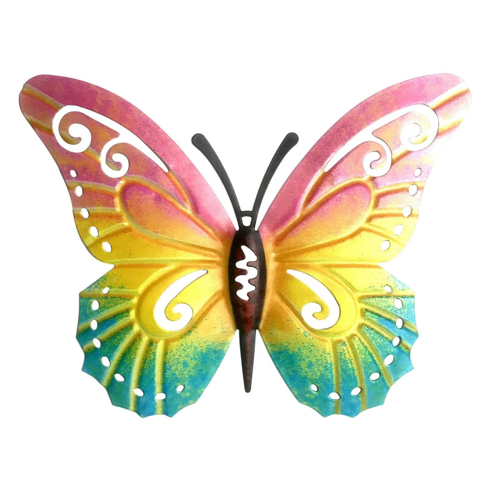 Msioytog Butterfly Wall Decorations Butterfly Figurines for Living Room or Sculpture Handcraft Metal Art Hanging Sculptures