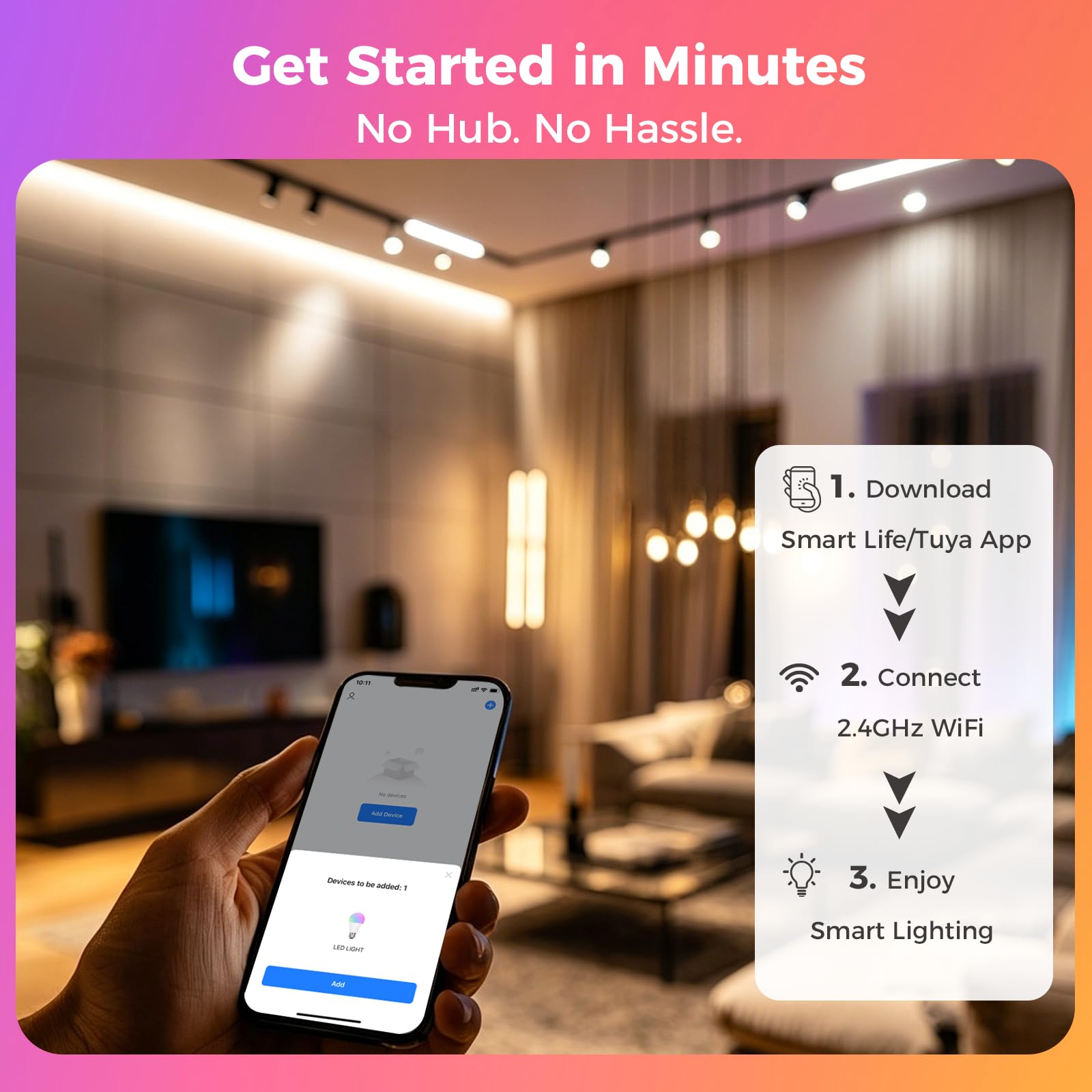 DiCUNO GU5.3 LED Connected Bulb, MR16 Smart WiFi żarówka kompatybilna z Alexa i Google Home, 12 V, 5 W, kolor 2700K-6500K RGBCW, 320 lm, nie wymaga koncentratora, 4