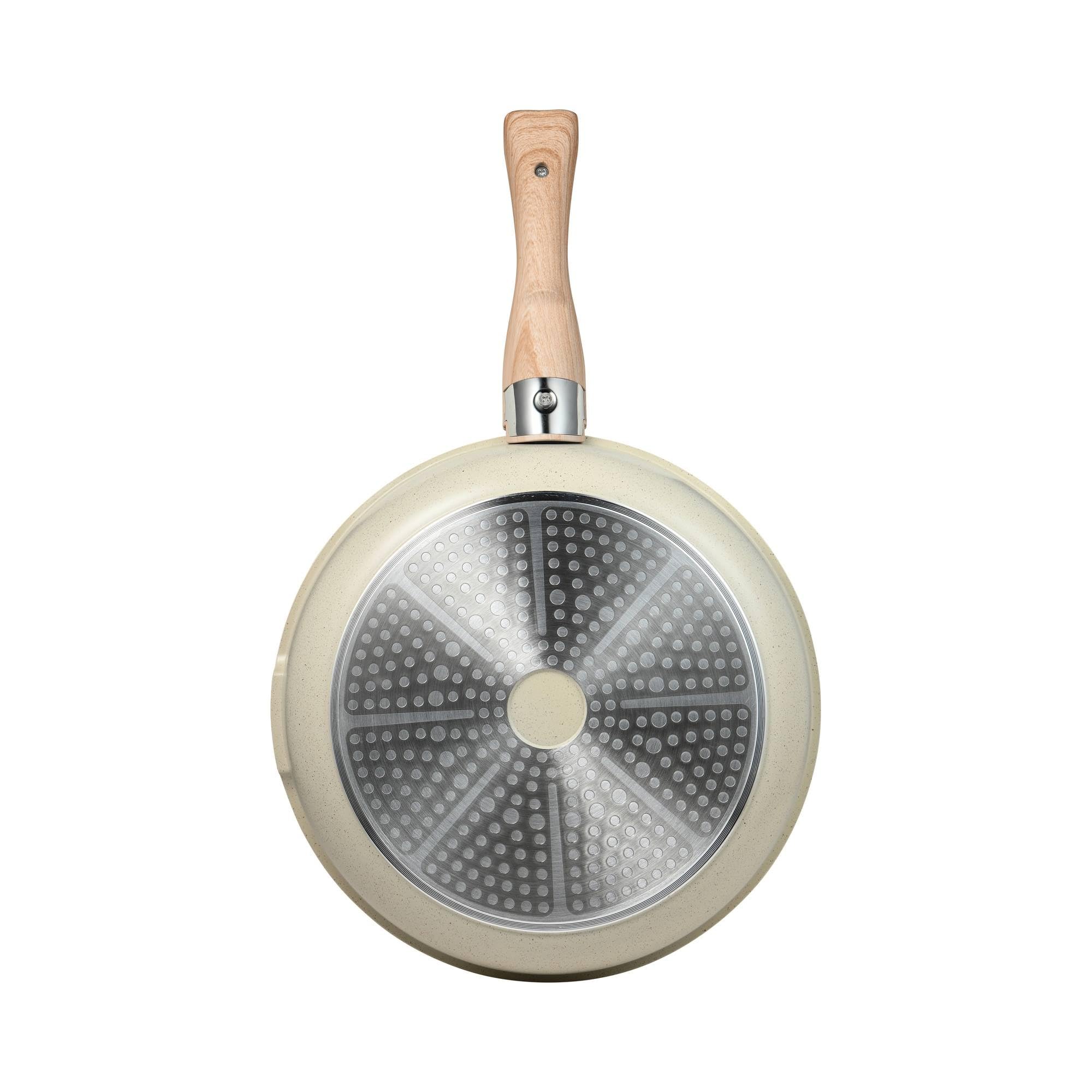 Bergner Click&Cook Juego de 2 Sartenes Ø22Ø26cm Aluminio fundido Blanco + Mango desmontable