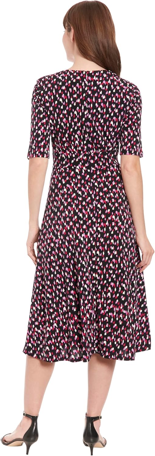 London Times Womens Elegant Half-Sleeve Mid-Calf Work Dresses for Women - Image 3