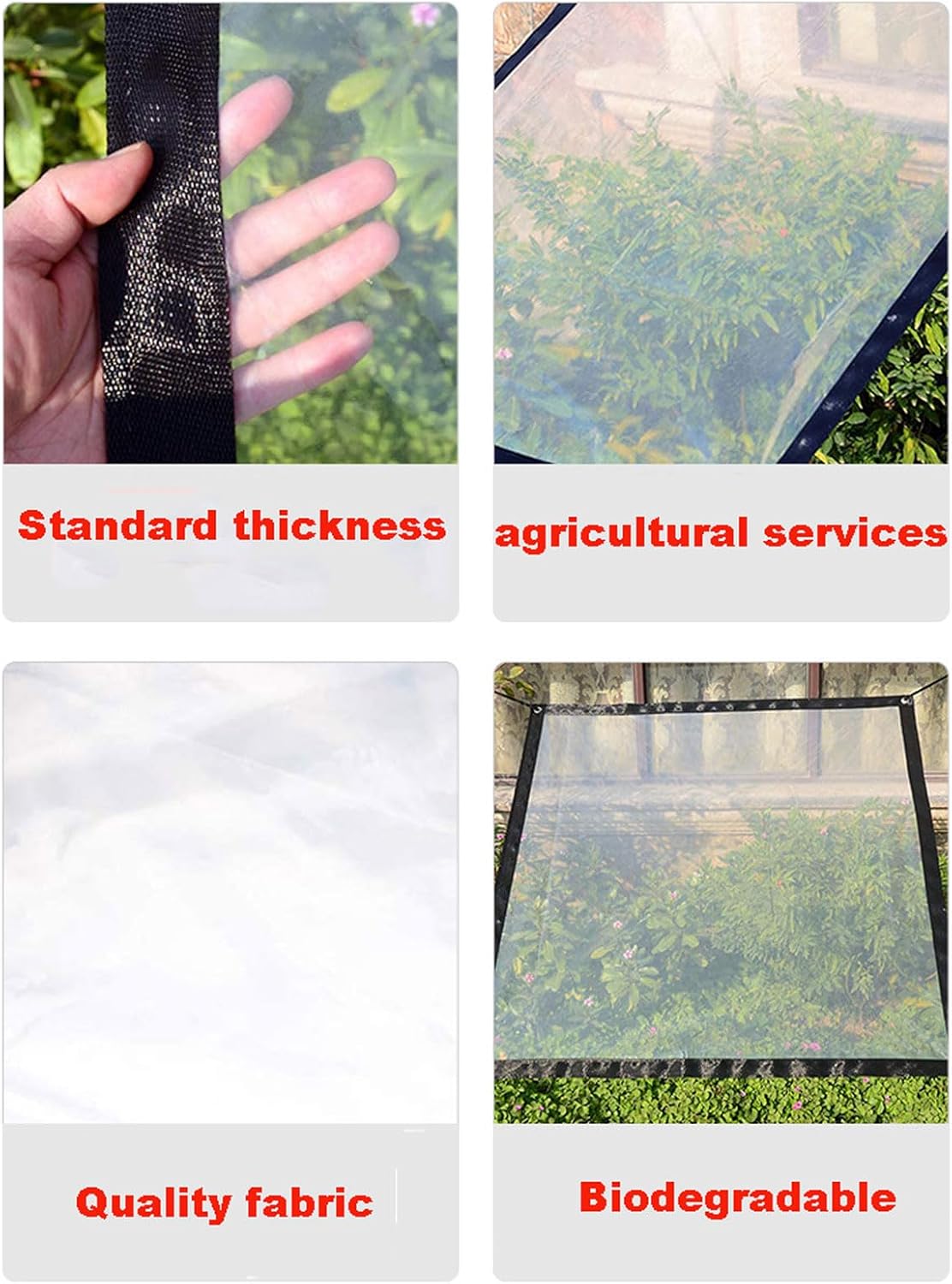 Heavy Duty Waterproof Clear Tarp 2.5x2.5m, Transparent Waterproof Tarpaulin, Tarpaulin Cover, Tarps Heavy Duty, Transparent Tarpaulin with Grommets, Foldable Plastic Tarpaulin