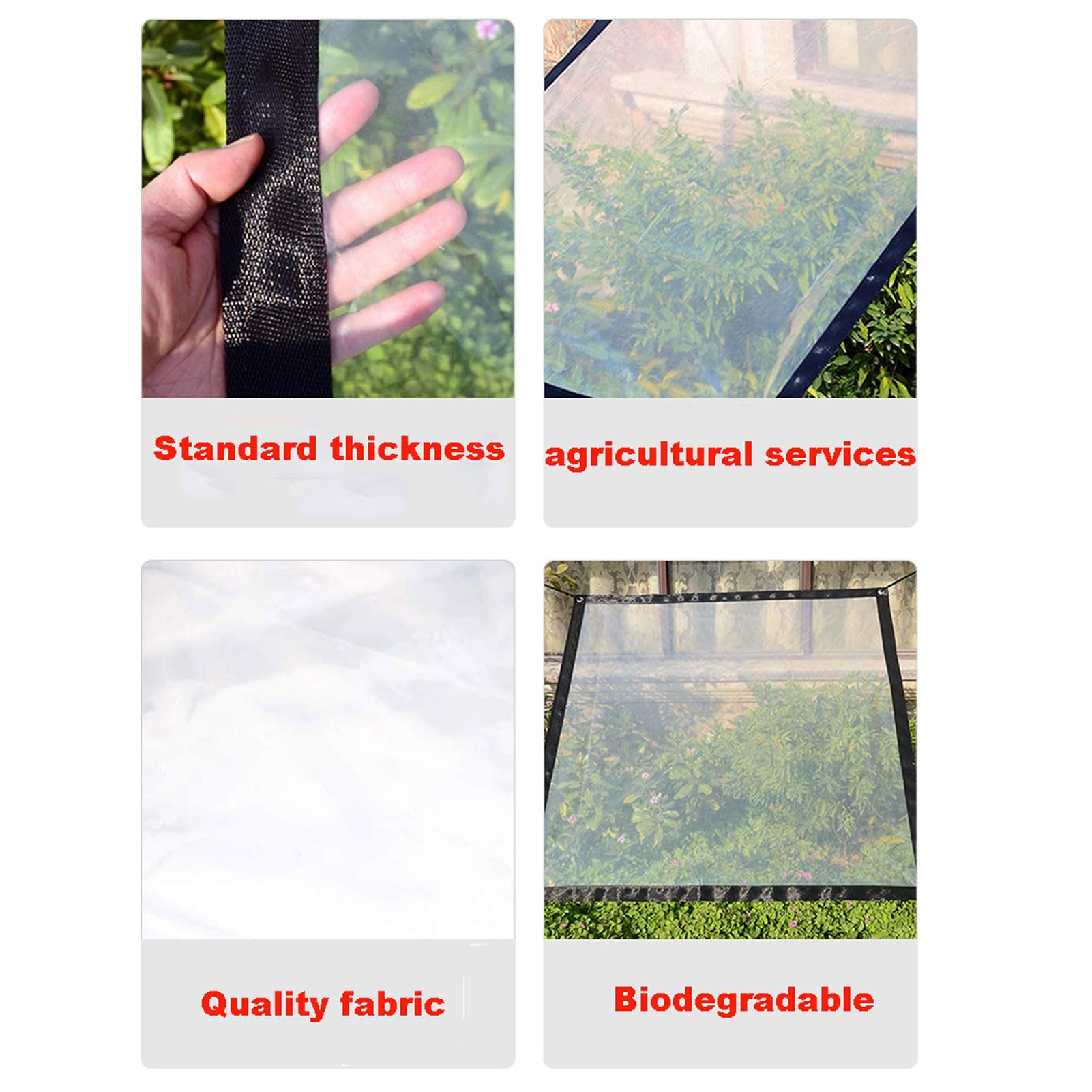 Robuste wasserdichte Abdeckplane, 1,6 x, transparente Plane mit Ösen, robuste faltbare Abdeckung für Camping, Outdoor-Schutz, wetterbeständige Nutzplane