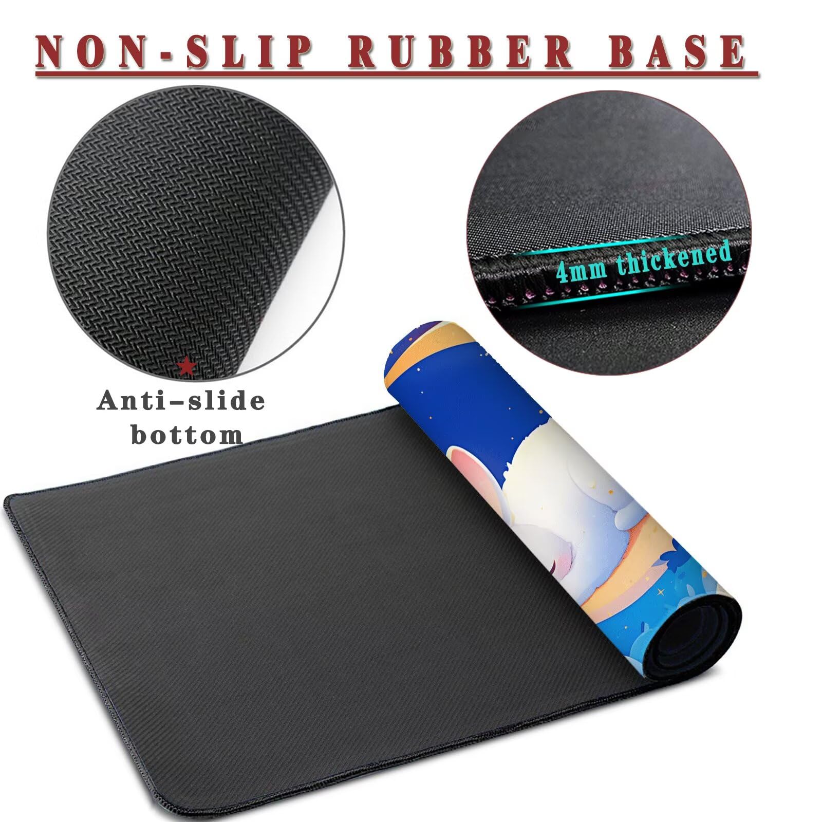 Alfombrilla de Ratón 1400x600x4mm Alfombrilla Ratón XXL Gaming Tapete Protector Escritorio Impermeable Antideslizante, Mousepad Grande Desk Mat, Tapete Rato, Mouse Pad Alfombra Raton Gaming Moon (5)