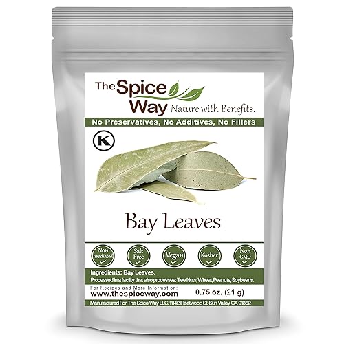The Spice Way Hojas de laurel  (0.75 onzas) Hoja de laurel entera ideal para cocinar sopas, guisos y verduras