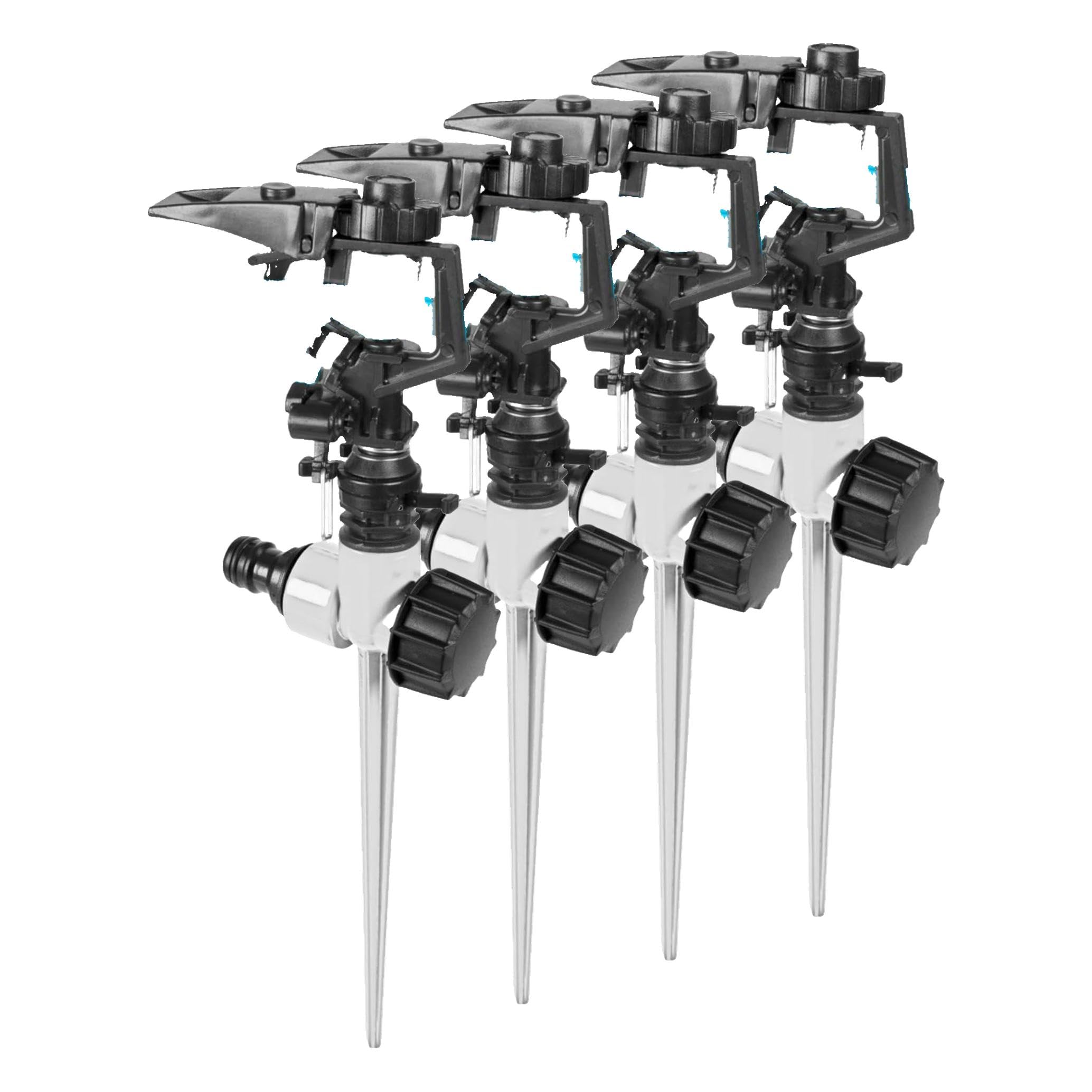 CELLFAST Pulsationssprenger Impulsprenger Pulsationsregner Gartensprinkler Rasensprenger Für Rasen Blumen Pflanzen Stufenregulierung Basic (Packung mit 4)