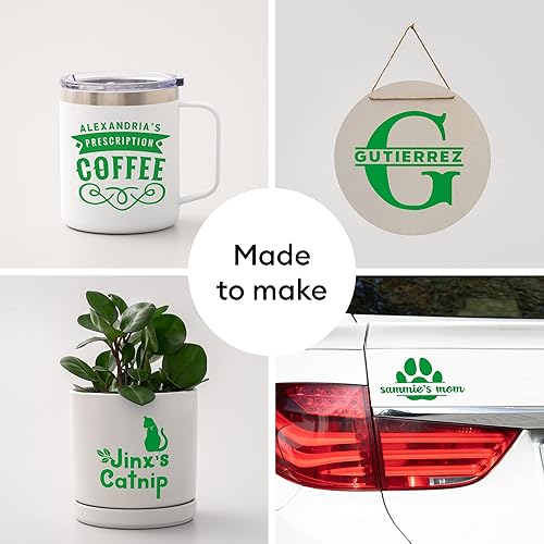 Vista 31 de Cricut - Rollo de vinilo permanente de alta calidad (12 pulgadas x 15 pies), resistente a la intemperie, lavavajillas y a la decoloración, Dorado