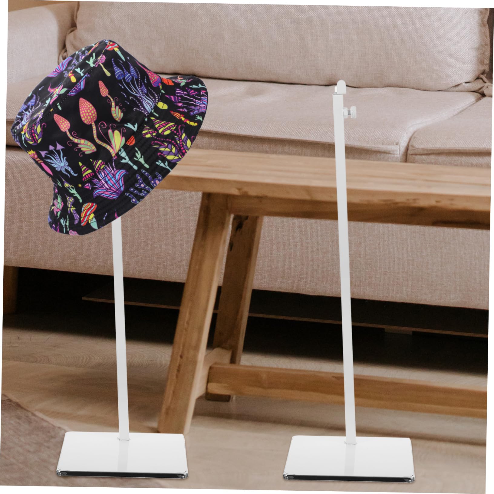 Soporte Colgante para Bolso de Metal Blanco, Altura Ajustable 39-70 Cm