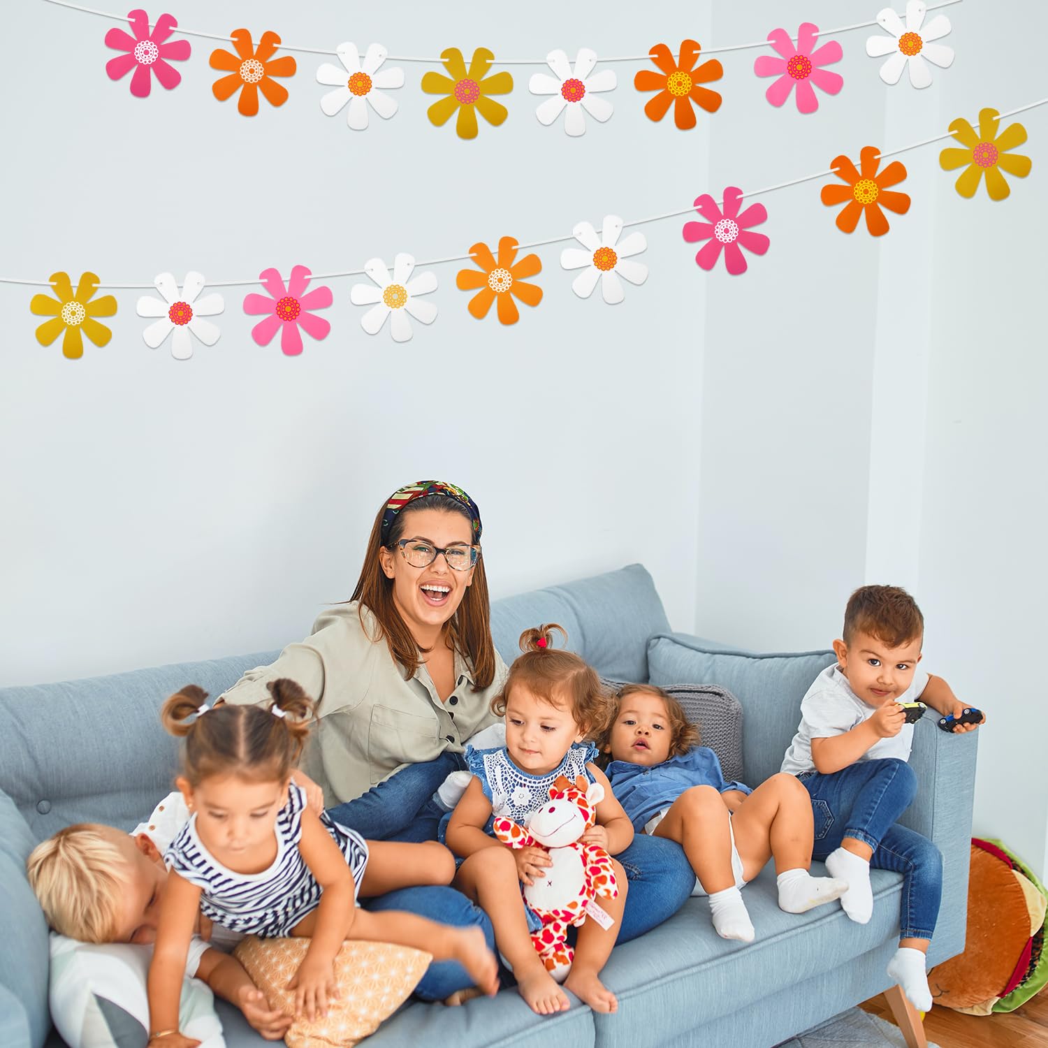 5 Stück Gänseblümchen Banner – Bunt, Retro, Je 3 M Lang, Für Boho-Party & Kindergeburtstag