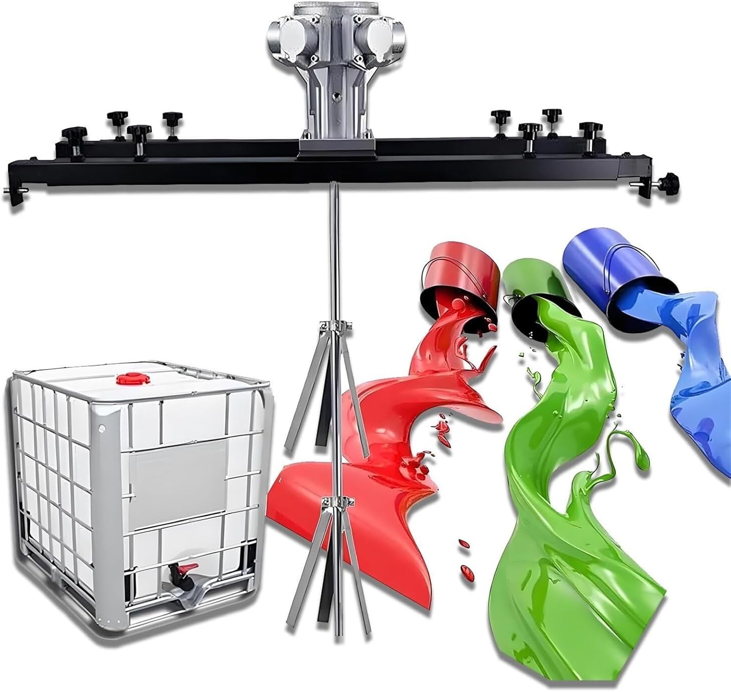 IBC Air Agitator, Pneumatic 1 Ton Tank Mixer Machine, Paint Stirring Machine, Folding, with Support Hanger, for Ink Dissolver Agitator