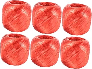Mikinona 6 Rollos Cuerda de Plástico Resistente para Atar y Embalaje de para de Vehículos Jardín y Manualidades Color Rojo Alta Durabilidad y Capacidad de