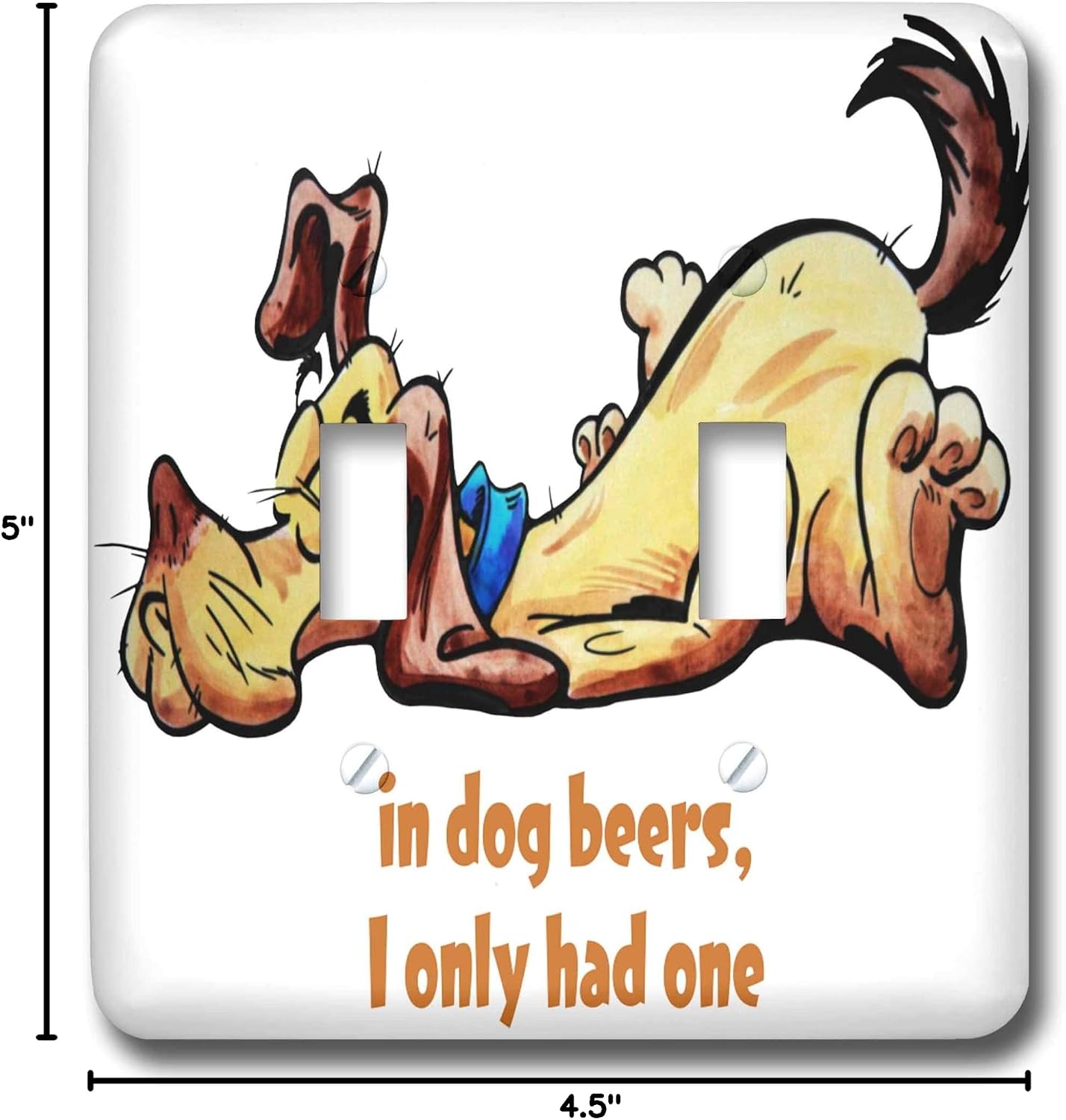 3dRose LLC lsp_22857_2 Happy Dog with Dog Beers Double Toggle Switch image 2