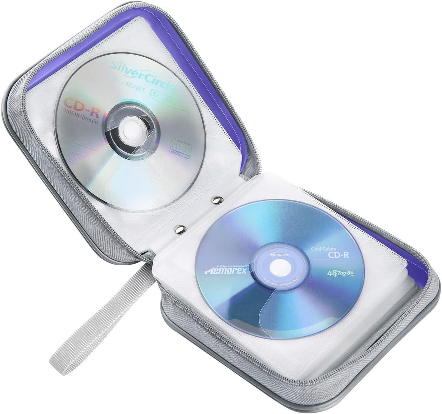 CD Case, 40 Capacity CD/DVD Case Holders Wallet Hard Plastic DVD Disc Cases Storage Binder for Car Home Office Travel (Lavender) thumbnail