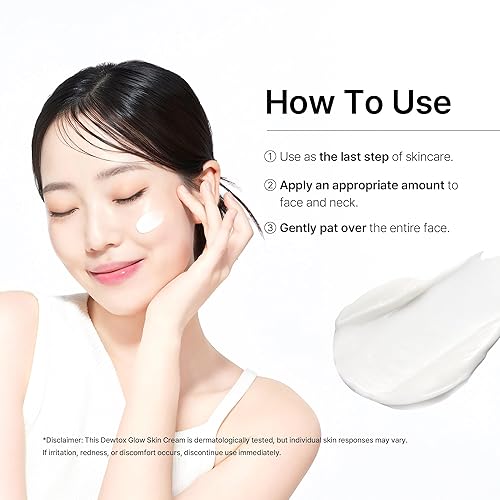 Miniatura 5 de Dewtox Glow Skin Cream, humectante facial reafirmante e hidratante con retinol y niacinamida, cuidado de línea fina, cuidado de la piel coreano