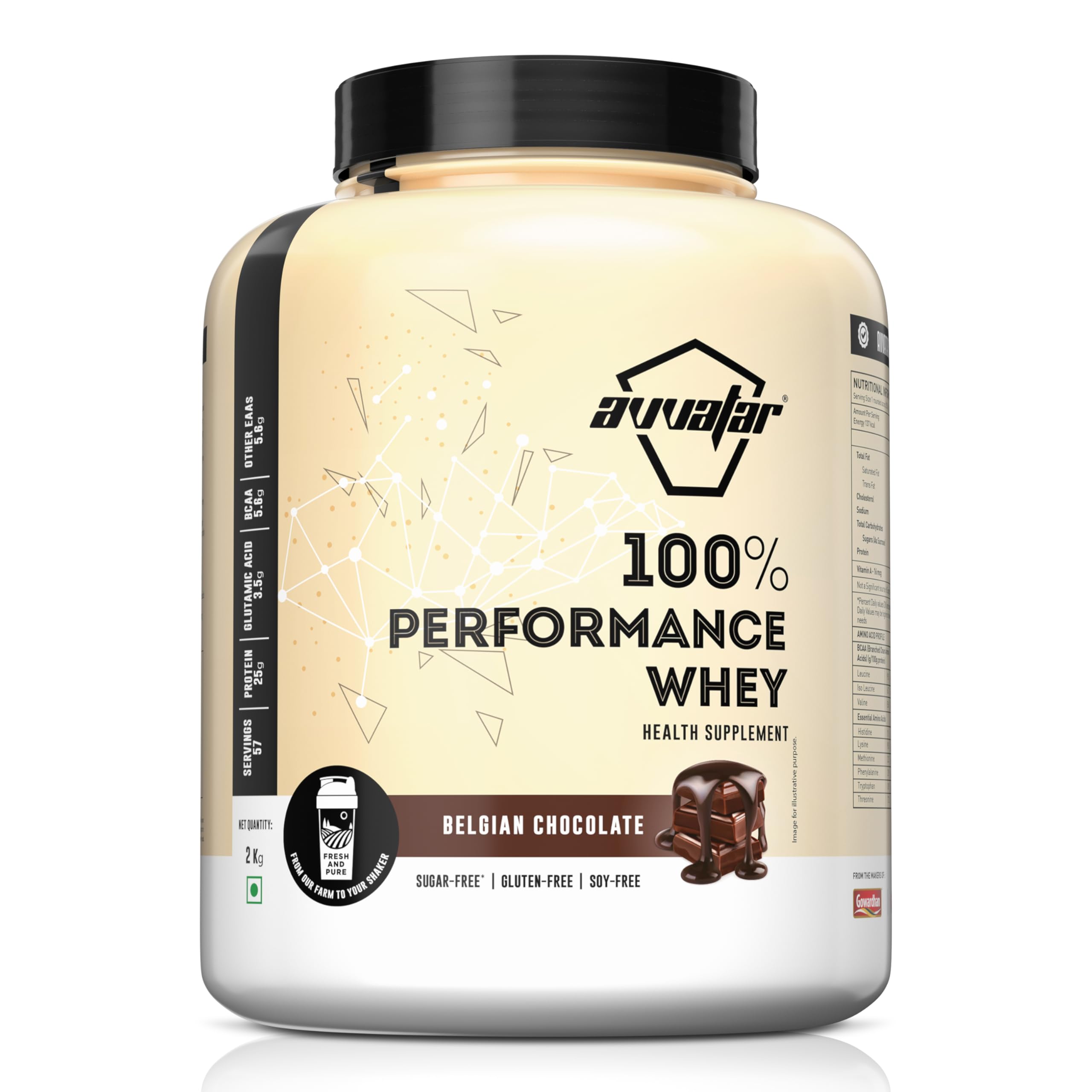 avvatar PERFORMANCE WHEY PROTEIN | 2Kg | Cold Coffee Flavour | 25g Protein | 57 Servings — Amazon image 17