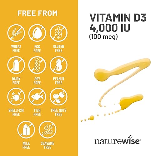 Miniatura 9 de NatureWise - Vitamina D3, 4000 UI (100 mcg), función muscular saludable y apoyo inmunitario, sin OMG ni gluten, en aceite de oliva prensado en frío,