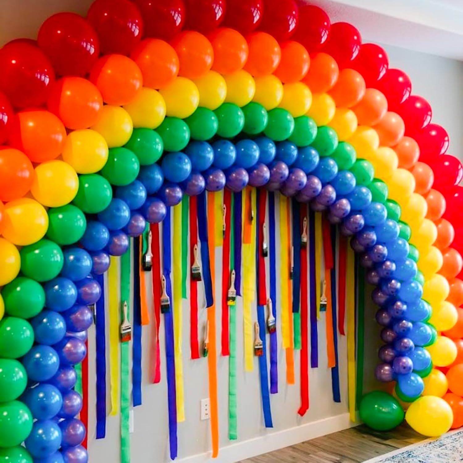 PartyWoo Assorted Colors Rainbow Balloons 101pcs 12 Inch Multicolor Colorful Primary Color Balloon for Graduation Baby Shower Unicorn Fiesta Flower Spring Rainbow Theme Birthday Party Decorations - Image 5