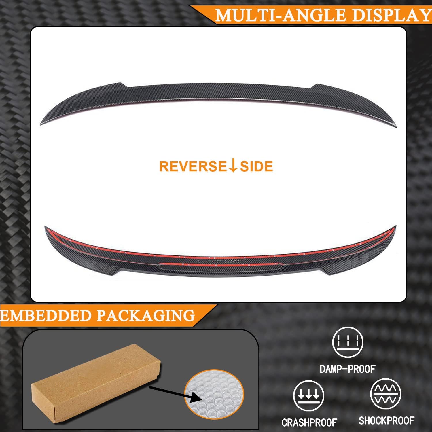 MCARCAR KIT Carbon Fiber Trunk Spoiler for BMW 4 Series F33 428i 435i 440i F83 M4 Convertible 2014-2020 Rear Boot Lid Highkick Wing Lip Factory Outlet (C Style)