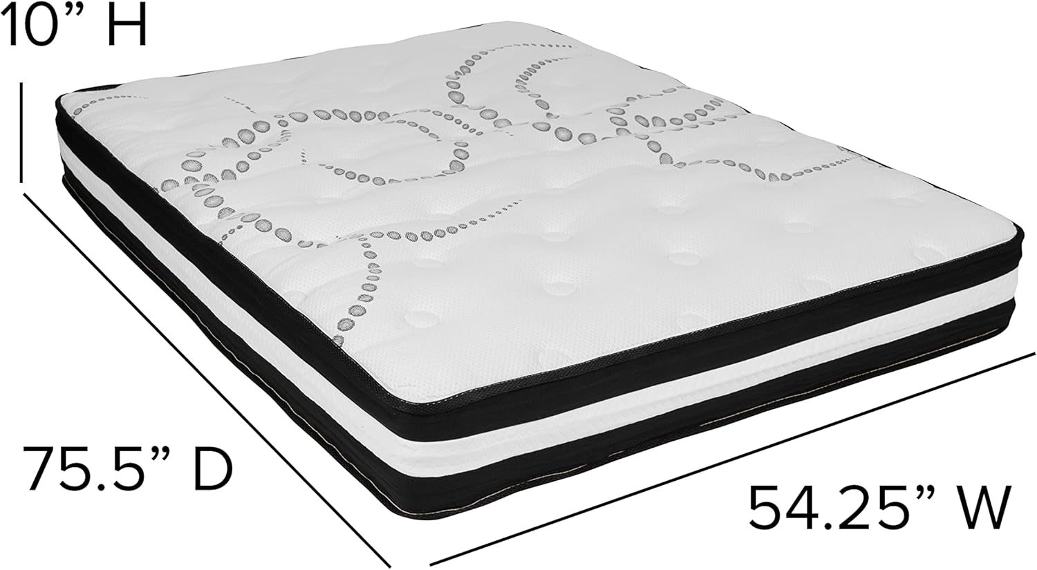 Flash Furniture Capri Comfortable Sleep Full 10 Inch CertiPUR-US Certified Foam Pocket Spring Mattress & 2 inch Gel Memory Foam Topper Bundle