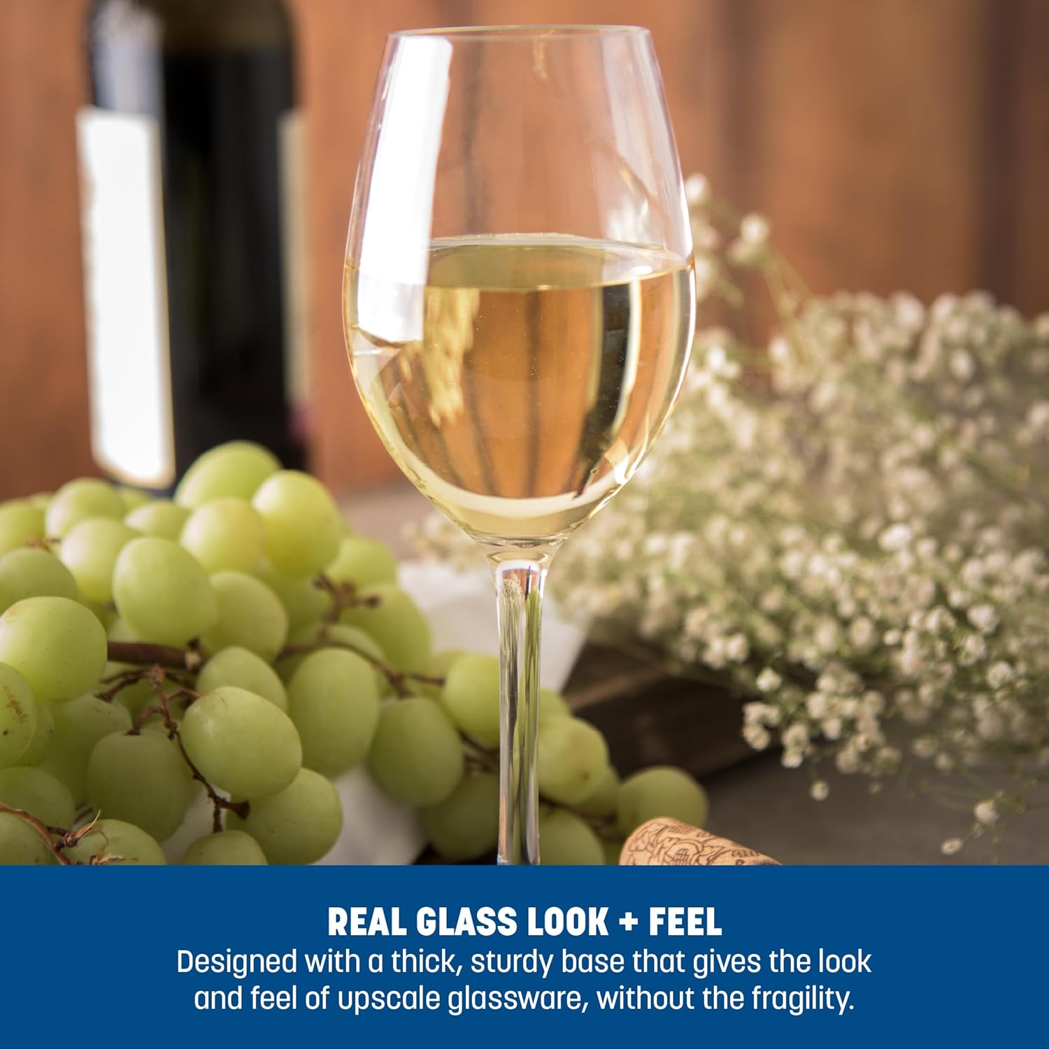Carlisle FoodService Products Alibi Wine Glass for Restaurants, Catering, Kitchens, Plastic, 8 Ounces, Clear, (Pack of 24)
