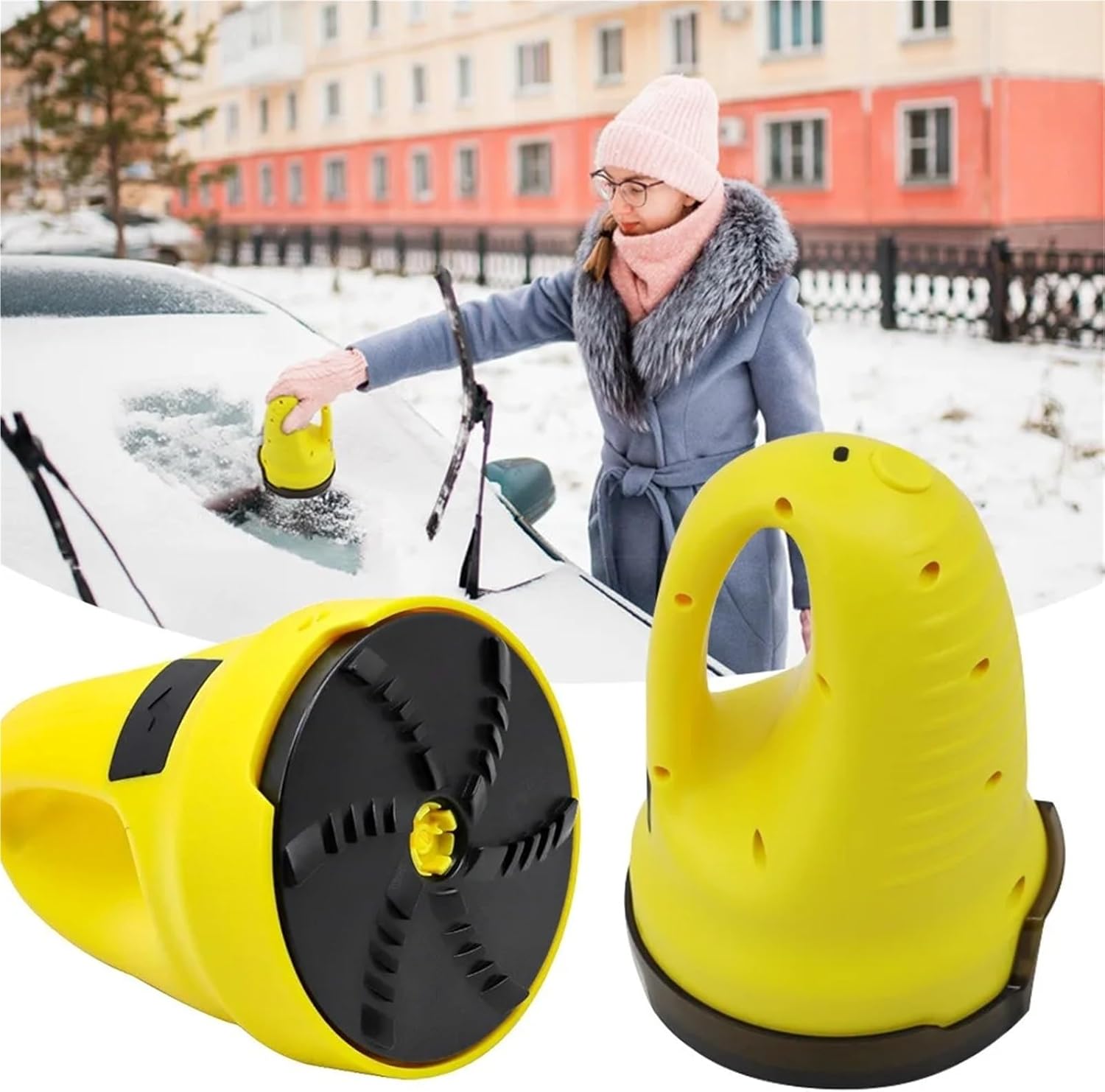 Electric Multi-Functional Car Windshield Wiper Ice Snow Remover Ice Remover Defroster Winter(Black)