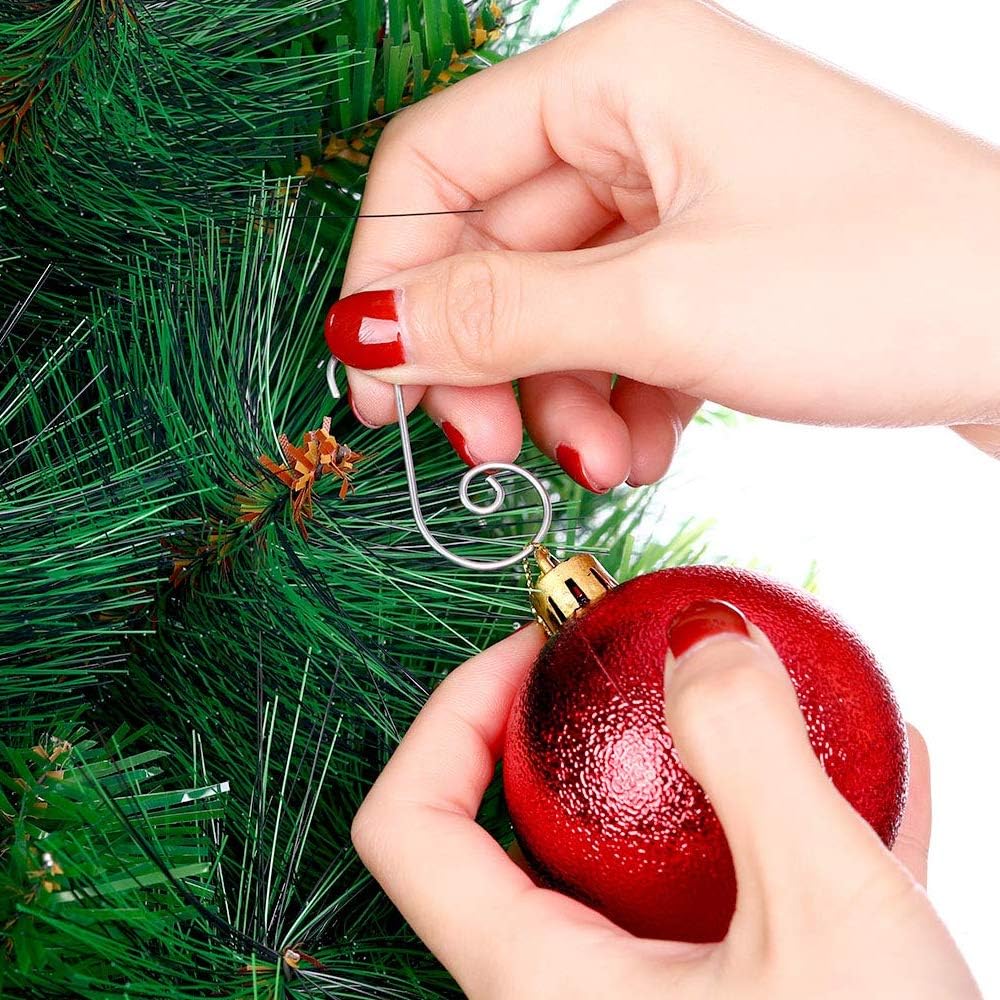 160 Pieces Silvery and Golden Stainless Steel Christmas Ornament Hangers Hooks Christmas Tree Decoration Hanger Xmas Decoration S Hooks