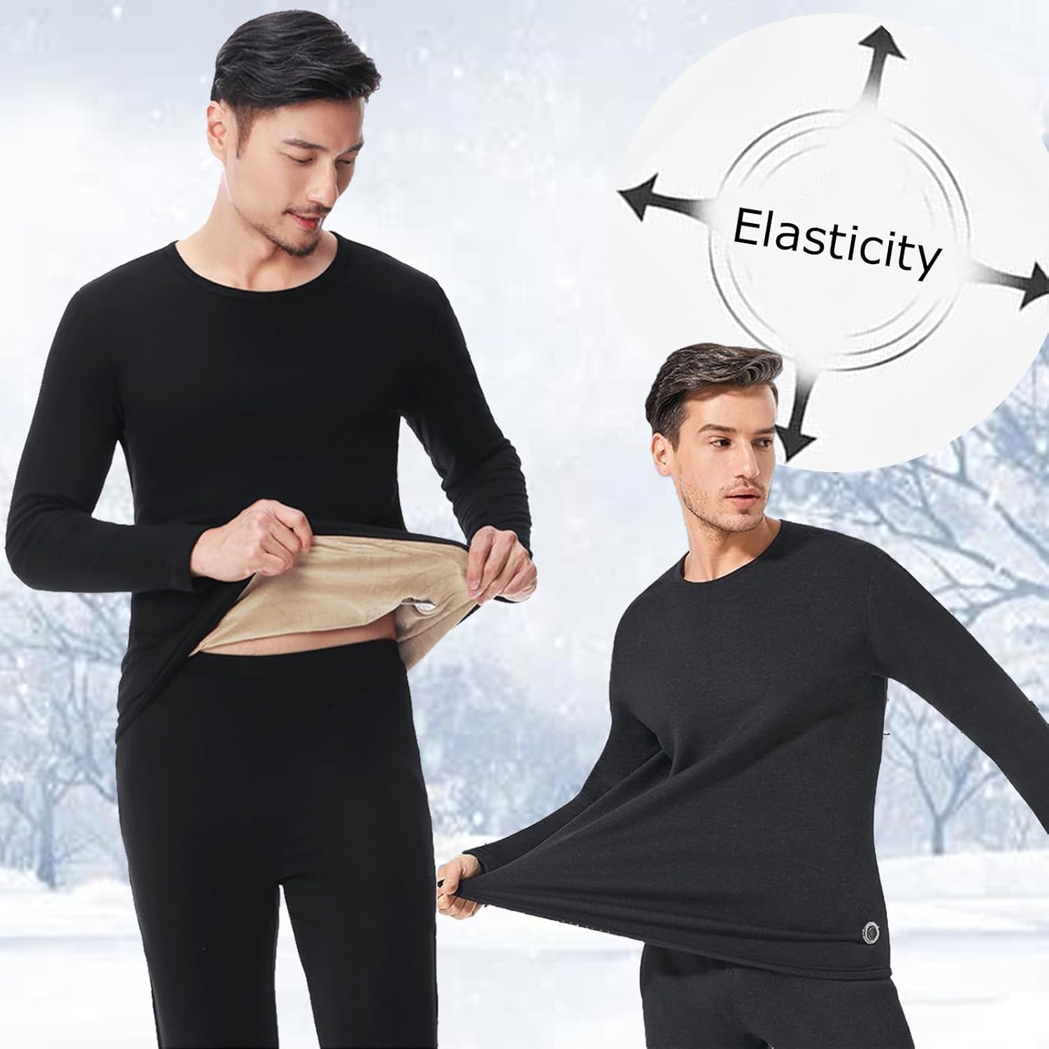 Electric Heated Underwear for Men Women, 24 Heating Zone APP Control Thermal Underwear Shirt Bottoms for Cold Weather