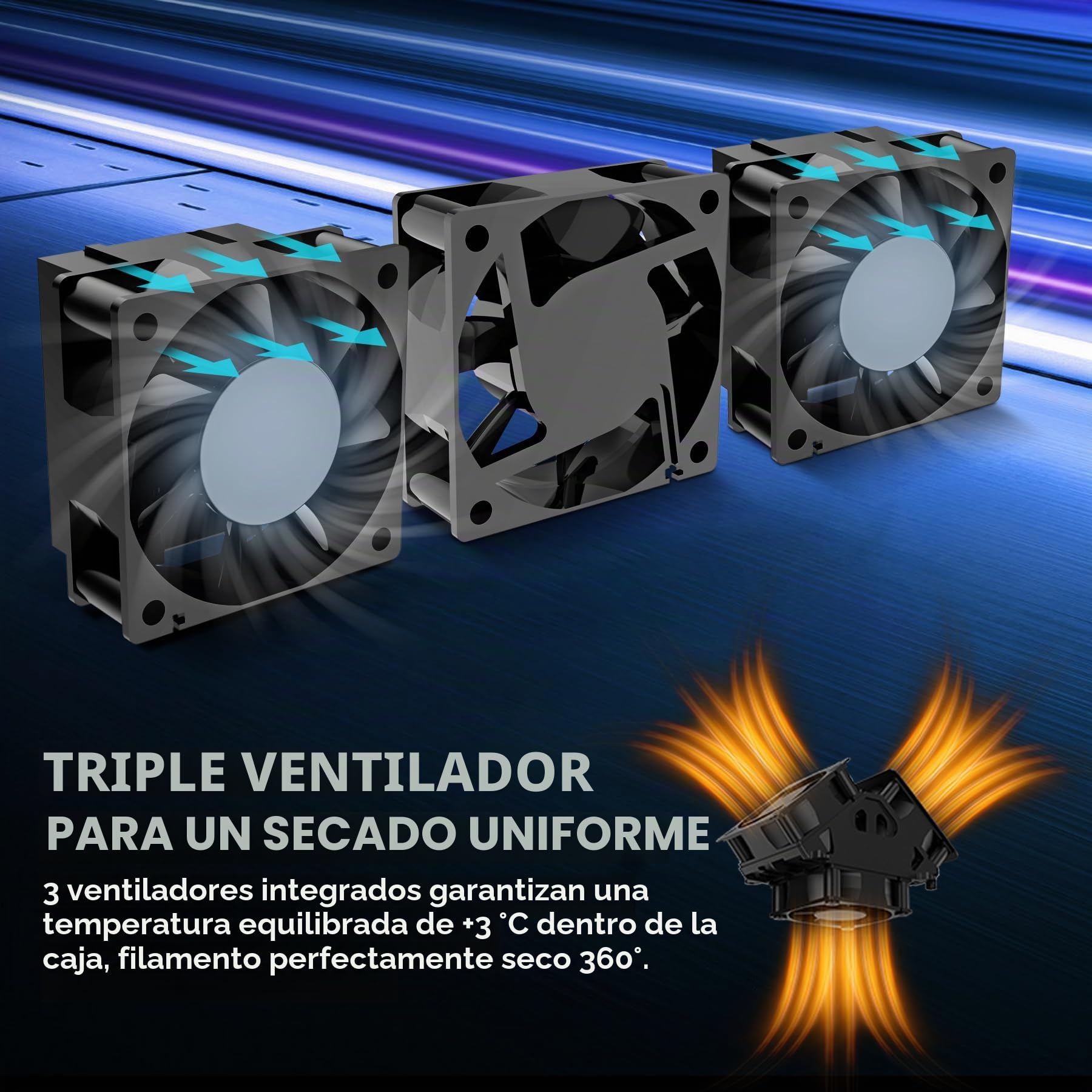 SUNLU Secador de filamentos oficial S4 Negro, impresora 3D actualizada | deshidratador de filamento de 4 bobinas, calentamiento rápido, equilibrio de temperatura