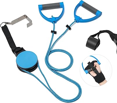 Fanwer Shoulder Pulley for Physical Therapy, Over The Door Pulley for Shoulder Rehab, Overhead Arm Exercise Pulleys for Rotator Cuff Recovery, Frozen Shoulder, Workout Pulley System for Home Gym