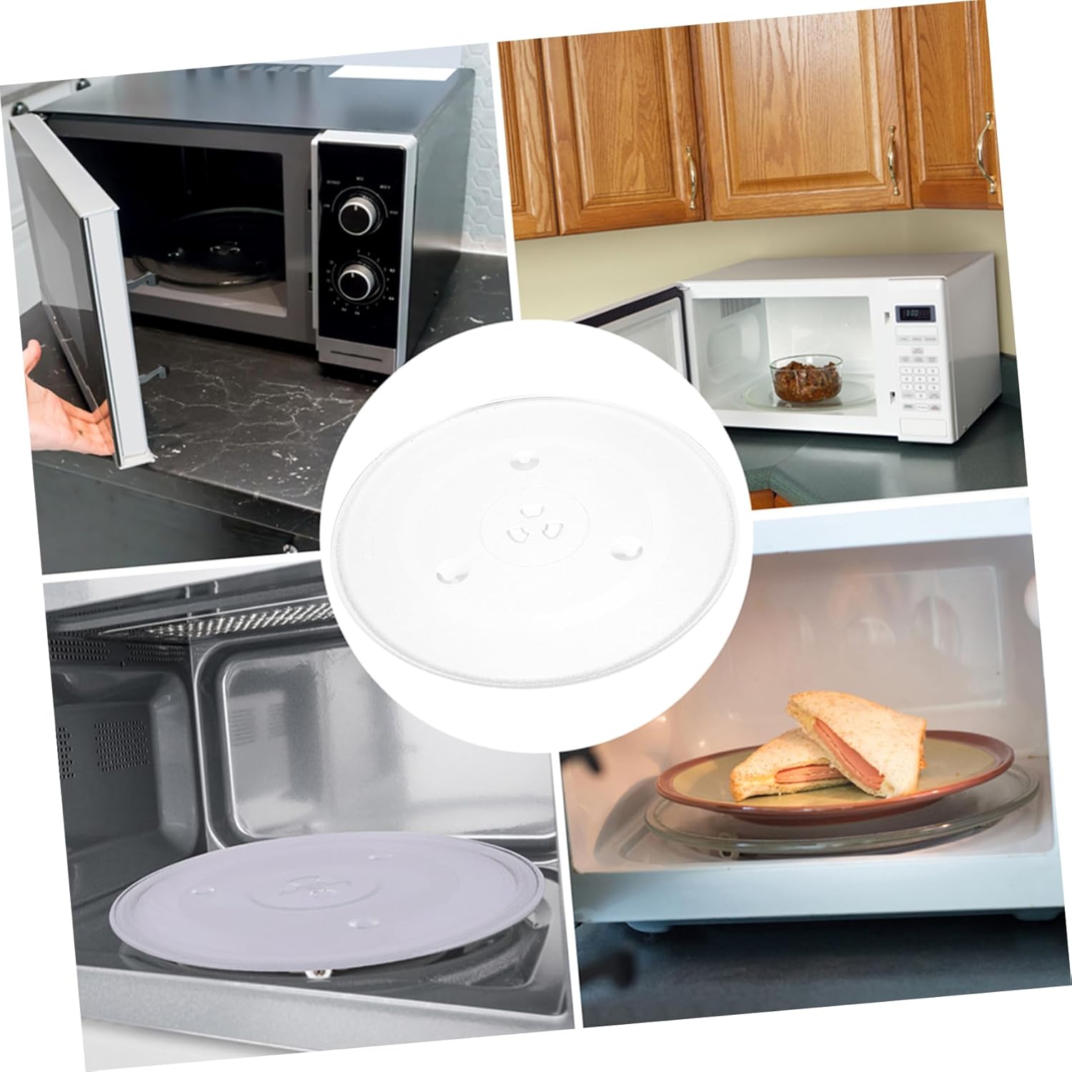 HEALLILY Microwave Turntable Glass Plate Replacement Thick and Tray for Microwave Ovens Safe Glass Construction for Replacing Broken Turntables