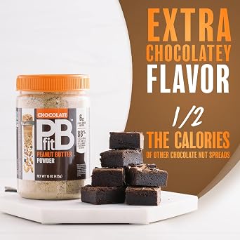 PBfit Chocolate Peanut Butter Powder, 15 oz+ PBfit Original Peanut Butter Powder 15 oz