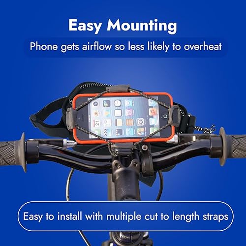 Miniatura 3 de BiKase ElastoKASE - Soporte universal para teléfono para bicicleta, soporte de manillar de goma flexible para teléfonos inteligentes, agarre seguro