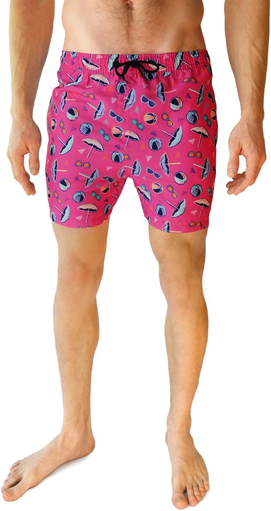 Cabana Bro Men's Swim Short - The Mancations Beach Pattern Swim Trunk, Medium