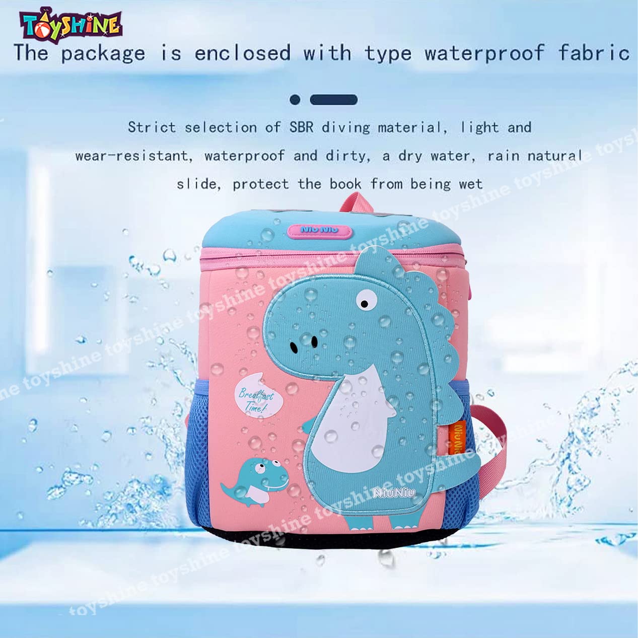 Toyshine 26cm Dinosaur Backpacks for Kids Girls Boys Cute Dinosaurs Dino Toddler Backpack Preschool Nursery Travel Bag - Mini Size - Pink 1