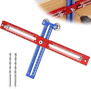 Cabinet Hardware Jig, Adjustable Cabinet Handle Template Tool for Knobs, Handles and Pulls, Drawer Hardware Jig, Self Centering Punch Locator Precise Woodworking Drill Guide