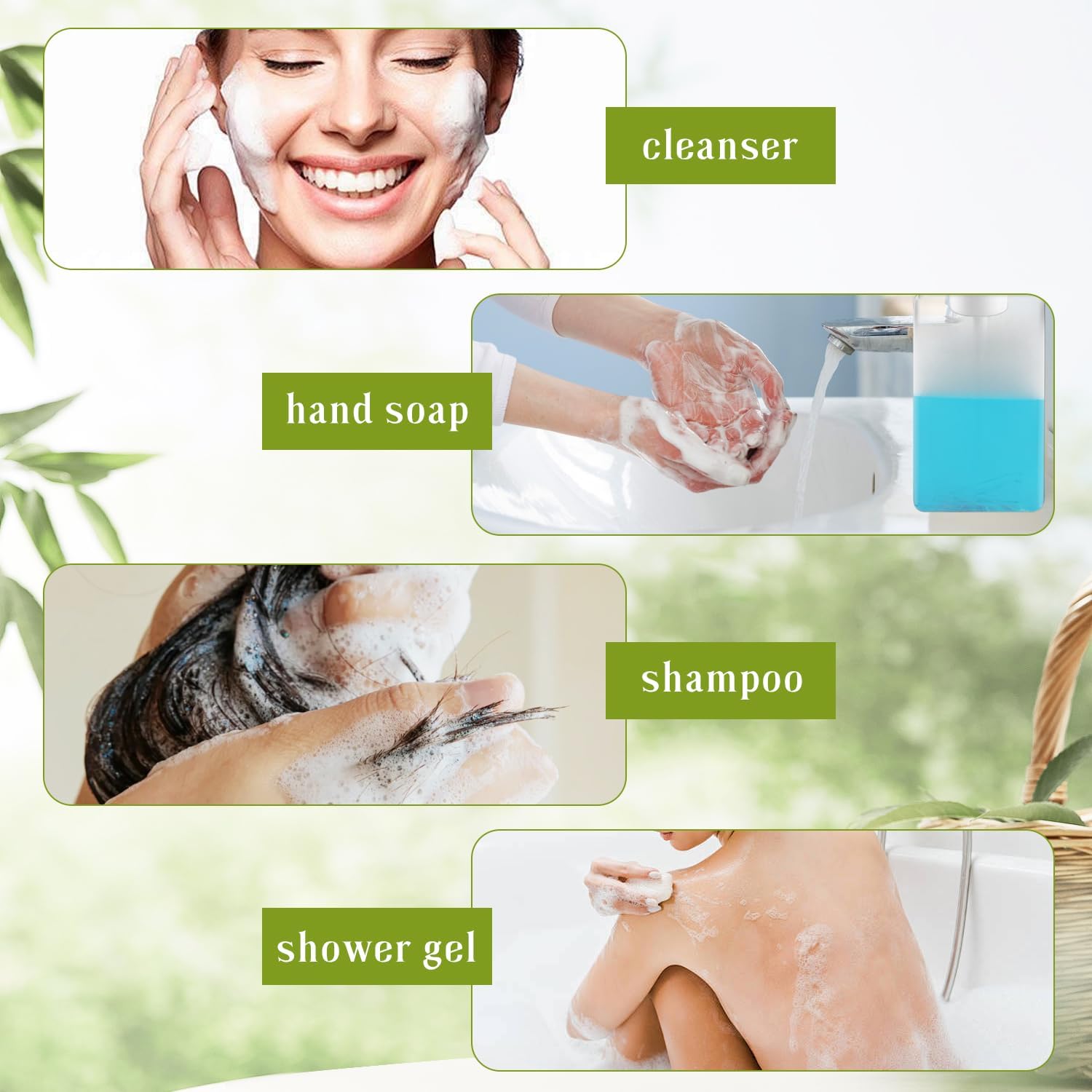 3 Pack Foaming Soap Dispenser Empty Plastic Foam Pump Bottle Refillable Foam Soap Bottle Dispenser for Shampoo Liquid Soap Face Wash (Clear, 450ml/15oz) - Image 6