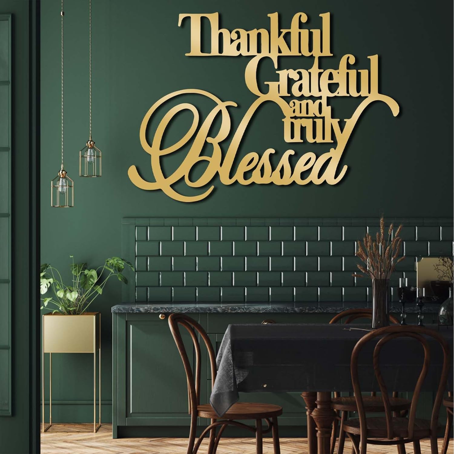 Amazon.com: Bible Verse Metal Wall Decor, Thankful Grateful and Truly ...
