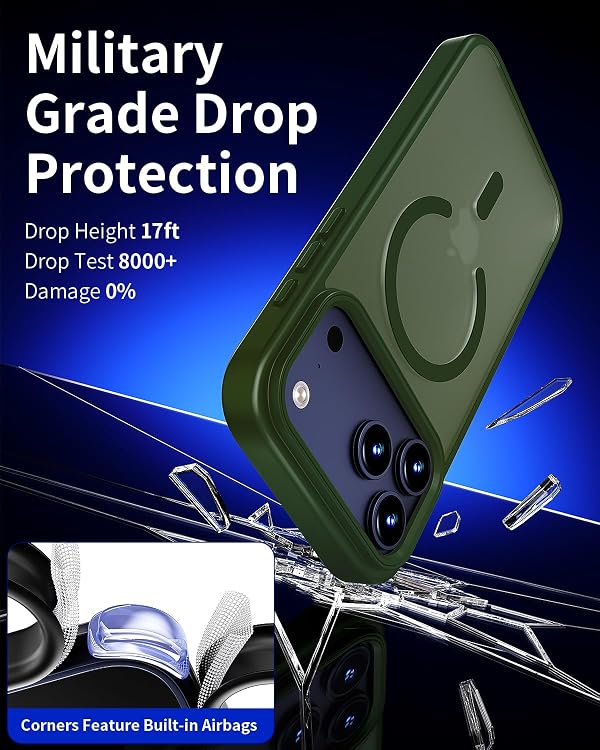 DecaStars Magnetic for iPhone 17 Pro Max Case, Translucent Matte, Green by DecaStars - Used condition - Image 3