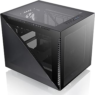 Thermaltake Divider 200 Tempered Glass Micro-ATX case w/preinstalled Front Fan x 1, Standard Rear Fan x 1, Computer Case CA-1V1-00S1WN-00