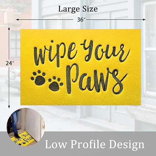 Miniatura 3 de AAZZKANG Tapete amarillo para puerta de exterior, antideslizante, divertido tapete para puerta delantera, entrada, interior, 36 x 24 pulgadas, ultra
