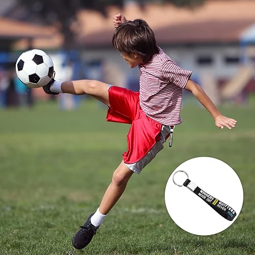 Miniatura 4 de MTLEE Llaveros de fútbol con citas motivacionales, llavero de fútbol, regalos de fiesta para recompensa escolar de carnaval (24 piezas)