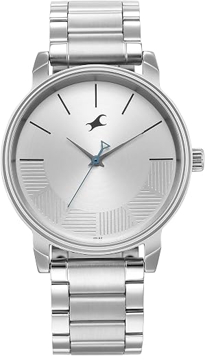 Fastrack Men Stunners Quartz Analog Silver Dial Silver Metal Strap Watch - NT3291SM02?
