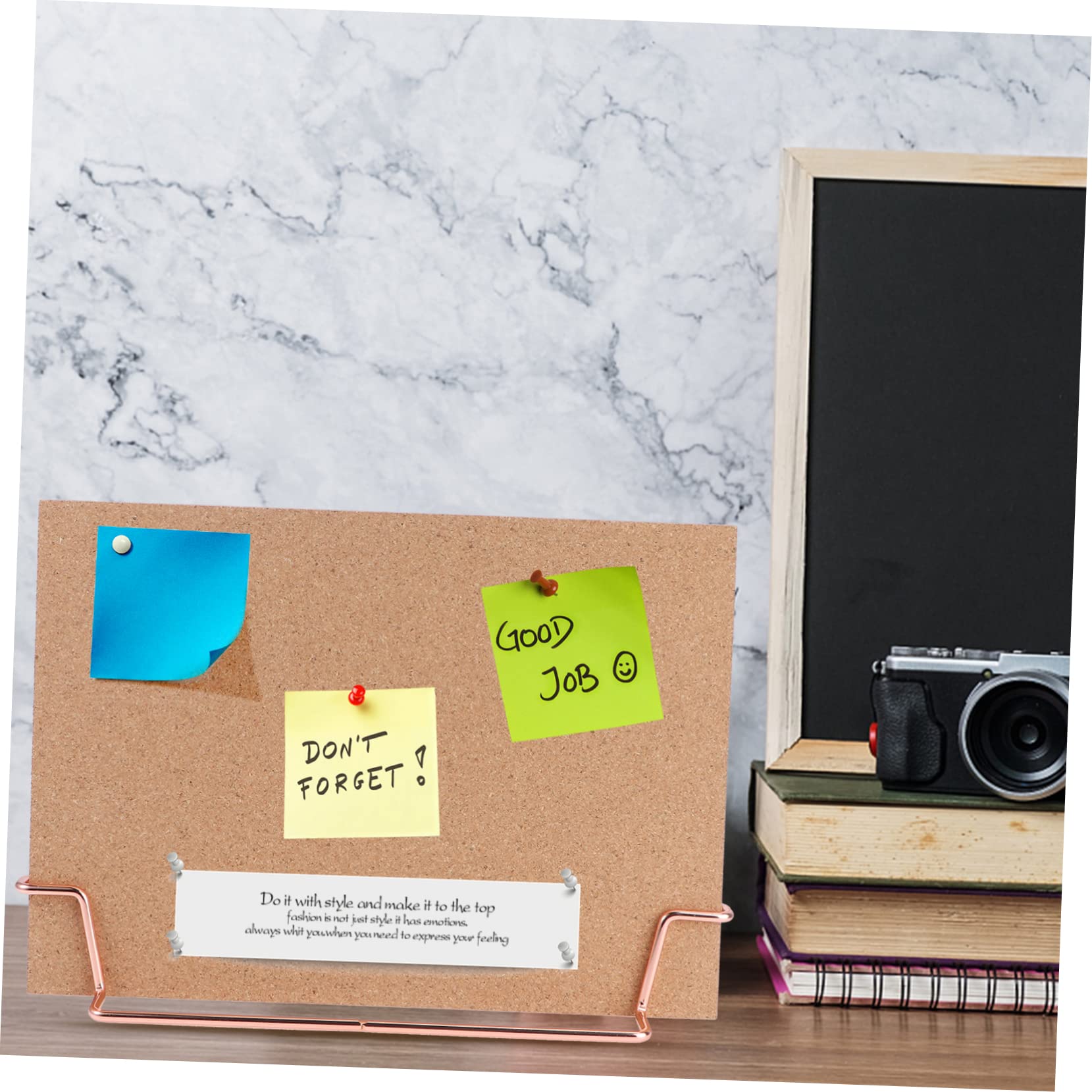 Bacheca Memo Board in Sughero con Cornice in e Base Rosa Lavagna Portatile Tavolo per e Scuola Superficie Liscia per e Appendere Note e Messaggi