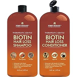First Botany, Hair Growth Shampoo Conditioner Set - An Anti Hair Loss Biotin Shampoo & Conditioner with DHT blockers to fight Hair Loss For Men & Women, All Hair types, Sulfate Free - 2 x 16 fl oz