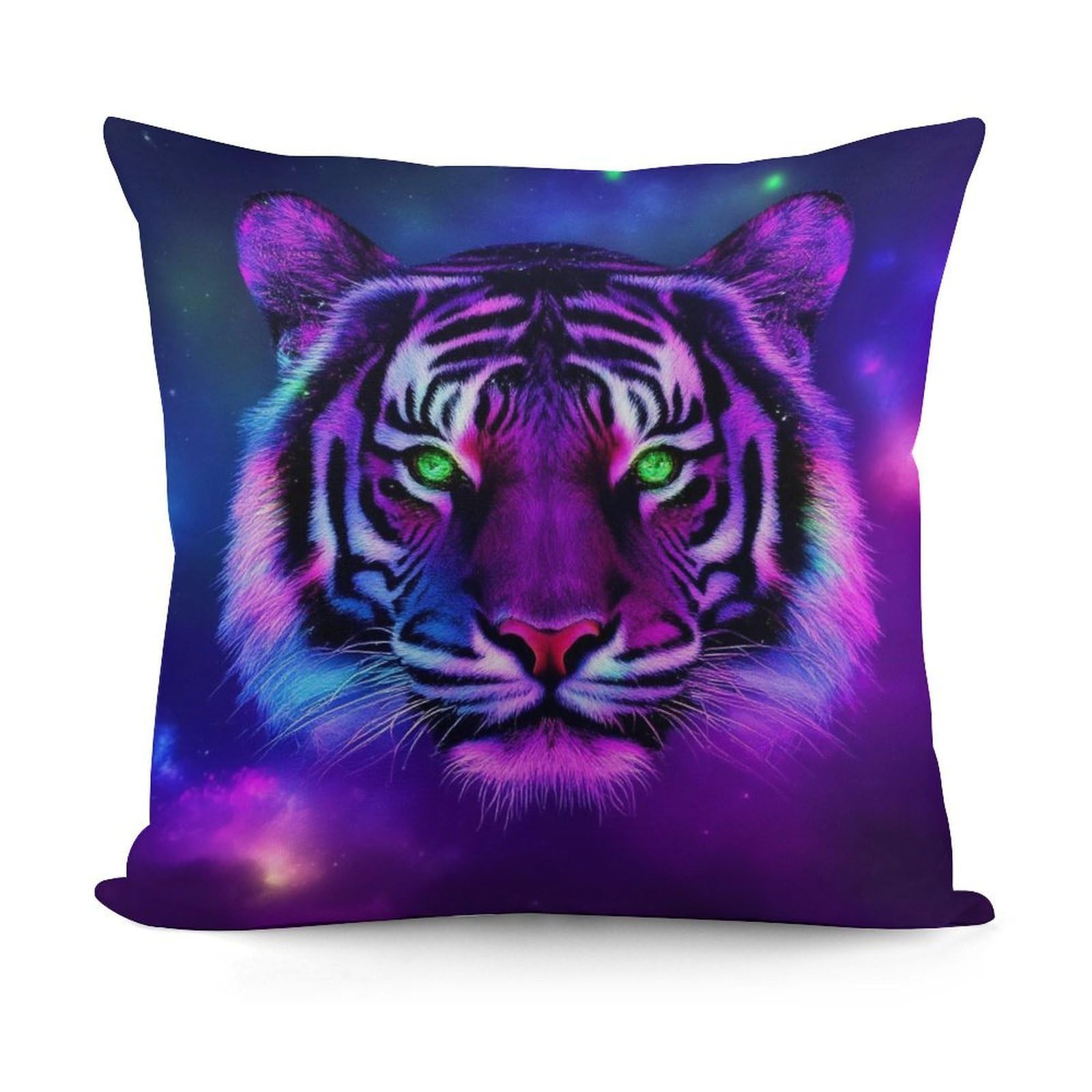 Smazdfxx Picture(563) Fashion Decorative Throw Pillow Covers Couch Cushion Case Softpurple Galaxy Sky Tiger Art Pillowcases For All Seasons