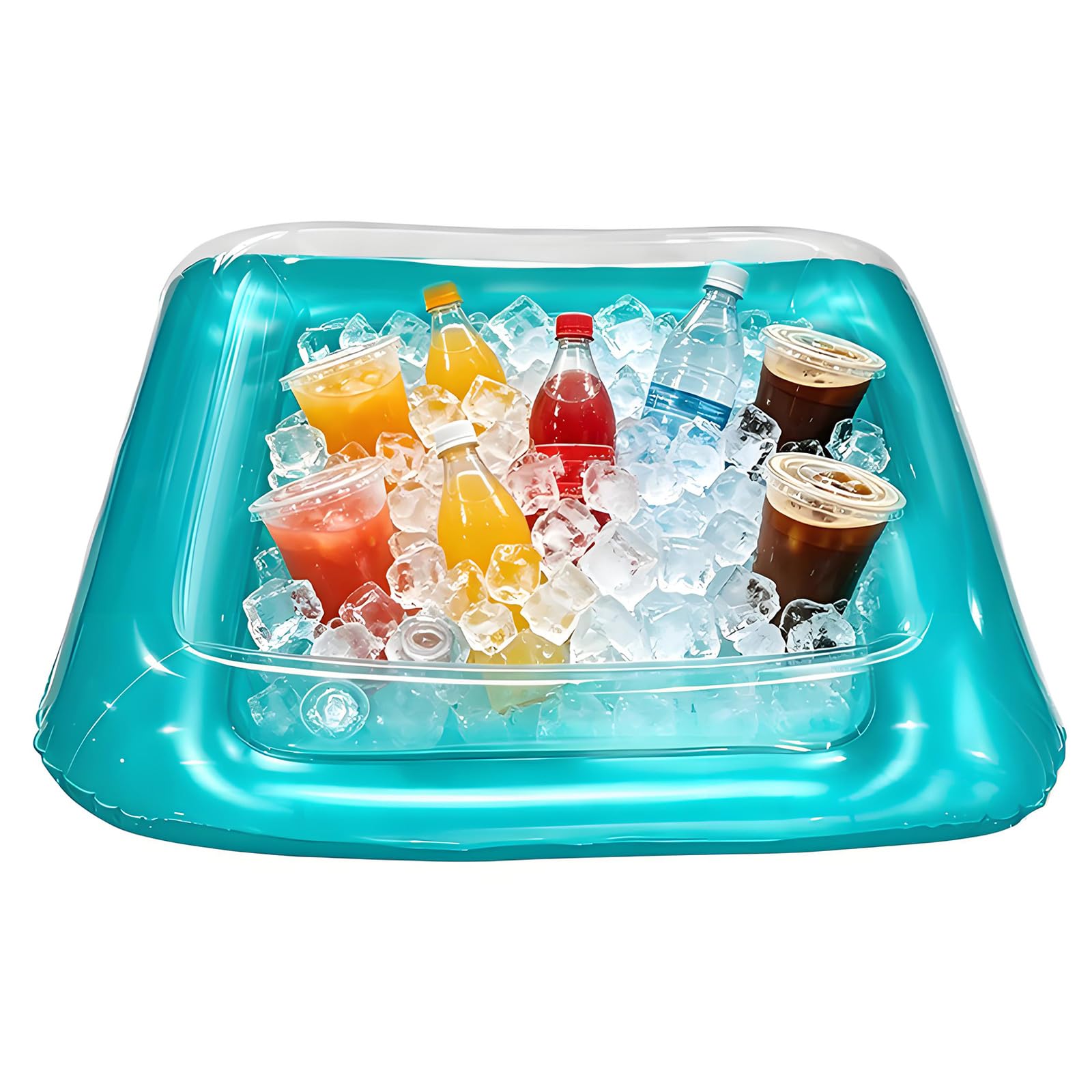 Mekalero Pool Float Tray Ice Tray, Large Capacity for Drink and Food Floating Pool Beverage Holder Inflatable Drink