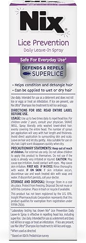 Miniatura 37 de Kit de tratamiento para piojos Nix para cabello y hogar, solución ultra para el cabello (3.4 fl oz), aerosol para matar chinches y piojos en el