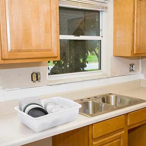 Miniatura 7 de Paquete de 4 cajas de autobús comercial de 25 L, caja de plástico, color blanco